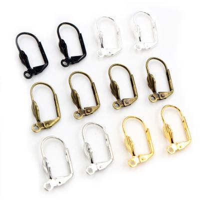 China Earring Hook Wire 50pcs/lot 17x11mm High Quality 5 Colors Plated French Brass Earring Hooks Wire Bass Arrangements Wholesale for sale