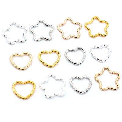 China Open Jump Rings For Chain Bracelet 50pcs/lot Gold Heart Star Key Silver Plated Jump Rings Twisted Split Rings Spacer Connectors For Jewelry Making Dropshipping for sale