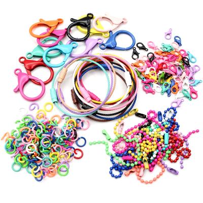 China DIY Jewelry Making New Fashion Multi-colors Mixed Alloy Open Rings Lobster Clasp Hooks Ball Chains DIY Jewelry Making Findings Deliveries for sale