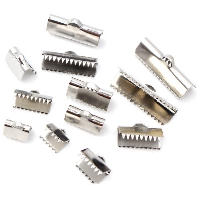 China Flat Crimp End Bead Buckle Clasp 30pcs Stainless Steel Crimp End Bead Buckle Tip Clasp Rope Cover Clasp DIY Necklace Bracelet Connectors For jewelry making for sale