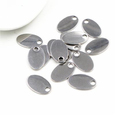 China DIY charms pedant for necklace bracelet earrings making 30pc/lot 19x12mm charm 316 stainless steel oval with hole for necklace pendant charms DIY jewelry making findings for sale