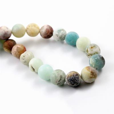 China DIY Jewelry Making Bead 4mm 6mm 8mm 10mm Matt Natural Amazonite Stone Forest Loose Round Beads Beads For Jewelry Making Wholesale And Retail for sale