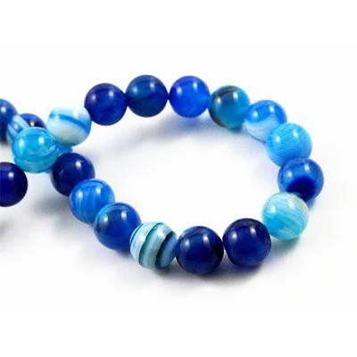 China DIY Jewelry Making Beads 8mm Natural Blue 45pcs/String Lines Stone Special Stone Around Beads For DIY Jewelry Making Wholesale Dropshipping for sale