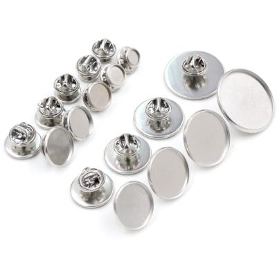 China DIY Jewelry Making Findings 6/8/10/12/14/16/18/20/25mm Stainless Steel Brooch Style Cabochon Base Cufflink Spacer Settings Clip Pins point for sale