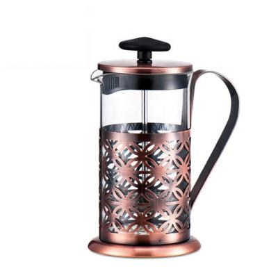 China 600ml 20Oz Hot Selling Viable Heat Resistant Glass French Press Coffee Tea Maker With Double Layer Stainless Steel Filter for sale