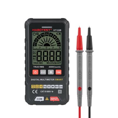 China High Precision Multimeter Digital Display Anti Burn HT124B Smart Electric Mini Meter for sale