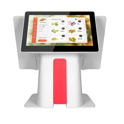 China ET16 Dual Screen POS Desktop System For Self Service Restaurant Ordering System 15.6INCH+10INCH for sale