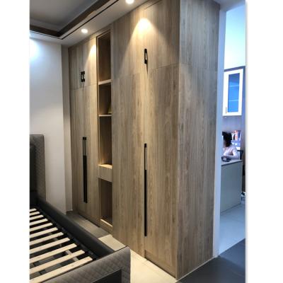 China Adjustable (Height) Customized Simple Design Wooden Furniture Door Wardrobes Bedroom Wardrobe White Mirrored Modern Wood Grain for sale