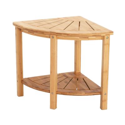 China High Quality Fully Assembled Bath Corner Storage Spa Shower Stools Corner Table Bench Bamboo Wooden Stool Factory Direct Wholesale for sale