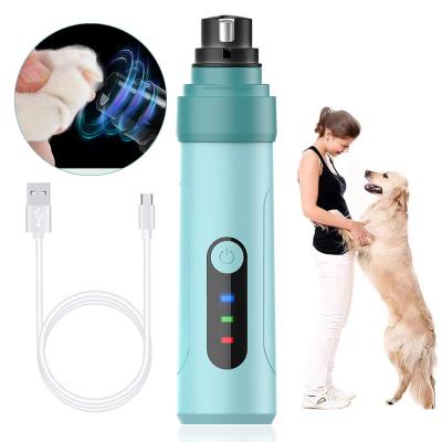 China Sustainable Portable Professional Low Noise Rechargeable Electric Pet Cat Dog Nail Grinder Clipper for sale