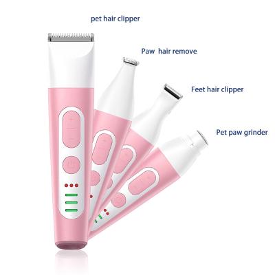 China Viable Mini 4 in 1 Pink Electric Dog Toe Claw Nail Clipper Pet Shaver Trimmer Pet Clipper for sale