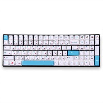 China Good Feeling + Resist Color Fade Excellent Premium Sushi Ocean Blue Hiragana Keyboard Key Top Set for sale