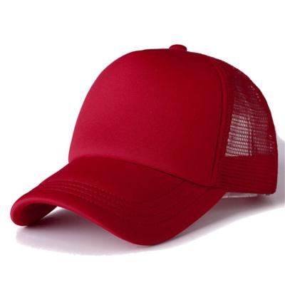 China 5 Panel Trucker Hat COMMON Hats, Red Mesh Hat, Trucker Hat Logo Printing for sale