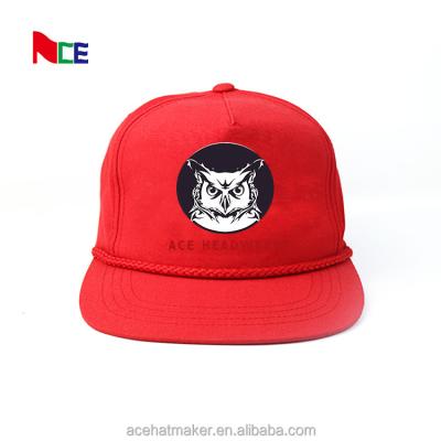 China JOINT Custom Logo Printing Snapback Hat Red Rope Bill Snapback Hat For Women Mens for sale