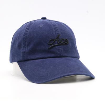 China Manufacturer Wholesale COMMON Cheap Cotton Twill Custom 3D Embroidered Navy Blue Dad Hat Baseball Cap for sale