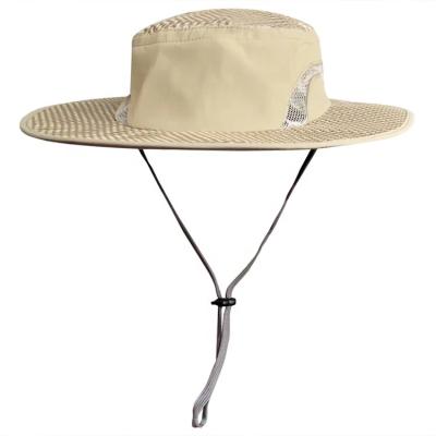 China Wholesale Breathable Wide Brim Mesh Brim Fishing Hat Cap Mesh Nylon Bucket Hat Factory Brim Sun Hat for sale