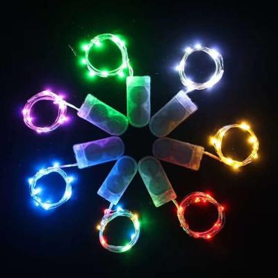 China LED Bar String Lights Copper Wire Button Battery Decorative Christmas Party RGB Light Strings for sale