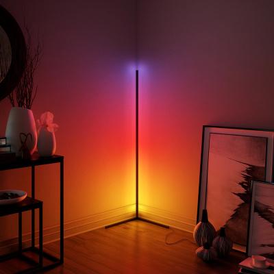 China Amazon Rebow Dropshipping Modern Hot Running Nordic Shelf Standing Tripod Corner LED Contemporary Smart Modern RGB Floor Lamp for sale