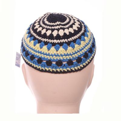 China Israel Hebrew crossed out jews knitted crochet kippah for sale