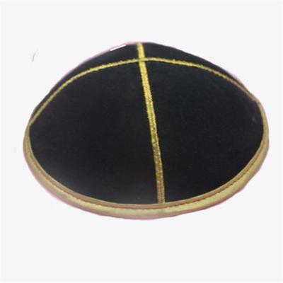 China Israel Hebrew Jews Kipa Barred Leather Kippah Hat for sale