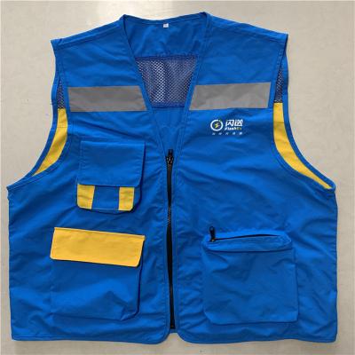 China Custom MOQ 5 Pcs Logo Multi Factor Anti-Shrink Pocket Voluntary Work Vest 2019 New for sale