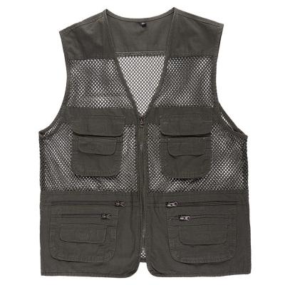 China Summer Mesh Vest Anti-Shrink Breathable Male Fishing Thin Over Pocket Fisherman Vest for sale