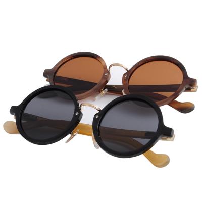 China Fashion OYE 345 Sunglasses Custom Vintage Round Frame Buffalo Horn Optical Myopic Glasses For Women 2019 New oculos for sale