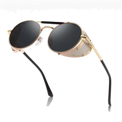 China Fashion Sunglasses OYE G002 OEM Custom In Stock Vintage Shades Round Sunglasses Polarized Steampunk Sunglasses Men for sale