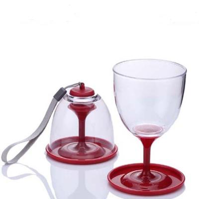 China Portable Reusable Wine Glass Wine Cups Assembled Portable Wine Glass Plastic Wine Goblets Glass For Picnic for sale