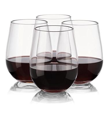 China Unbreakable Wine Glass Stemless Reusable Plastic Tritan Stemless Wine Glass 16oz Wine Glass for sale