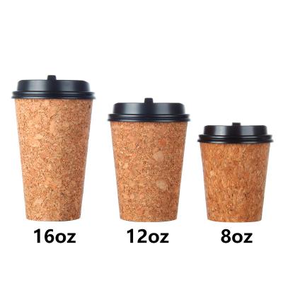 China Portable Reusable Coffee Mug New Products Promotion Cork Plastic Coffee Mug Drinking Cup With Lid for sale