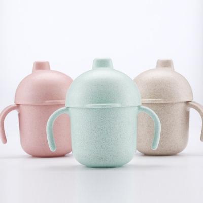 China BPA Free Wheat Wheat Straw Baby Training Cups Healthy Lightweight Baby Sippy Cups for sale