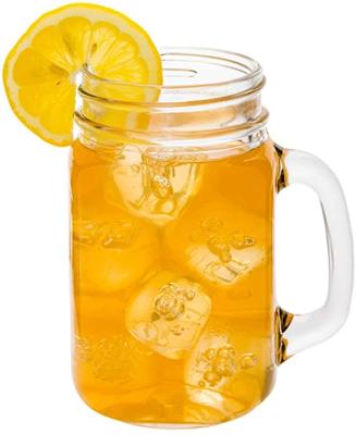 China Viable Plastic Clear 16oz Beverage Cans Drinking Rooster Mason Jar Cup Drinking Cup Mason Juice Cup With Handle for sale