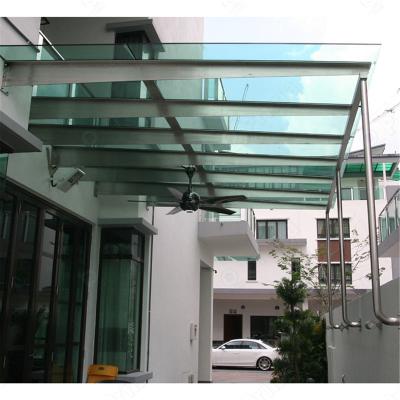 China Modern Architectural Fireproof UV-Resistance Waterproof Hail Shade Aluminum Projection Glass Canopy Shelter Building Design for sale