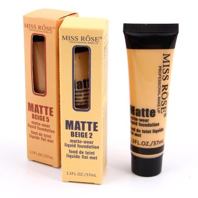 China Brighten Complexion Professional MISS ROSE Base Loving Maquiagem Matte Foundation Makeup Face Concealer Liquid Cosmetic for sale