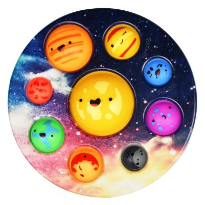 China New Decompression Toy Silicone Push Pop Silicone Planet Design Relaxation Bubbles Stir Sensory Toy for Adults and Kids for sale