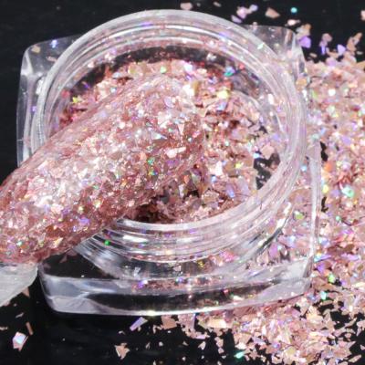 China Durable 12 Colors DIY Shining Colorful Laser Effect Nail Art Irregular Glitter Sequins for sale