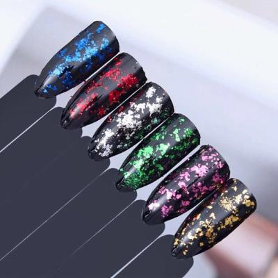 China Hot Selling Glitter Mirror Shiny Irregular Aluminum Nail Glitter Flakes Nail Gel Polish Glitter Flakes Mirror Effect Magic Chrome Nail Powder for sale