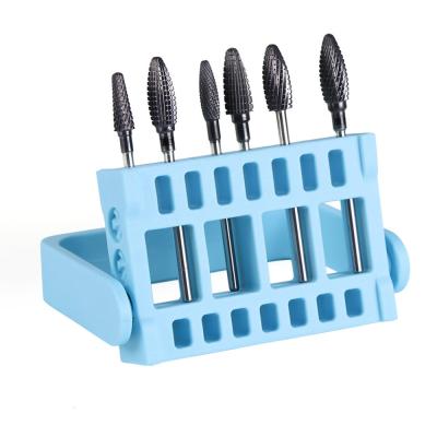 China Nail Salon Nail Art 16 Holes Nail Drill Bit Display Storage Box ABS Stand Shelf Rack Holder Storage Box Manicure Drill Adjustable Grinding Head Accessory for sale