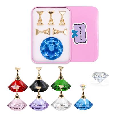 China Magnetic Nail Art Display Stand Rack Training Crystal Diamond Base Nail Tips Practice DIY Manicure Nail Newest Beautiful for sale