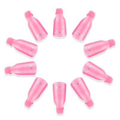 China 9 Colors ABS 10pcs/Set Reusable Nail Art Tool Colorful Polish Nail Gel Remover Cleaner Clips for sale