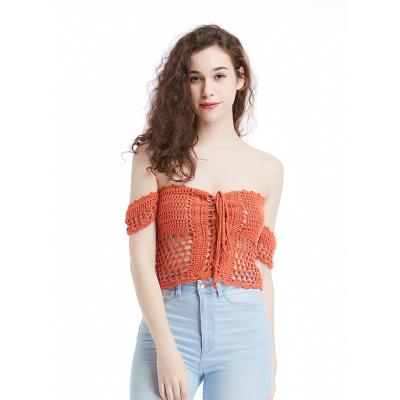 China Anti-Wrinkle Style Beach Knitwear Sweaters Women Strapless Tops Crochet Invest Custom Knitted Tops for sale