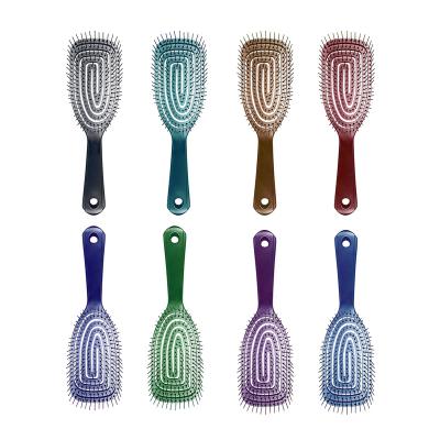 China Logo Long Pins Black Paddle Logo Hair Detangling Bristle Detangling Brush Waterproof Custom Wet Nylon Hairbrush New and High Fashion Styles for sale