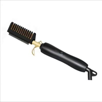 China Fashional High Quality 450 Lace Tools Sale Black Pressing Press Comb Ceramic Nano Hot Comb Round Hair Brush 2022 for sale