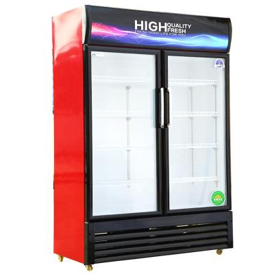 China Commercial Single-temperature Mini Glass Door Display Fridge / Energy Drink Fridge With LED Logo for sale