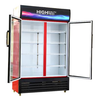 China Commercial Upright Single-Temperature Cooler Vertical Glass Door Fridge Display Fridge for sale