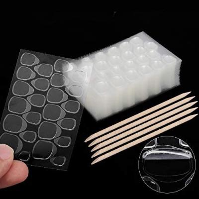 China Nail Beauty 1 Sheets Nail Sticker Double Side Nail Glue Adhesive Labels -24 Pcs, Waterproof Breathable Jelly Gel Nail Tape Glue Stickers For F for sale