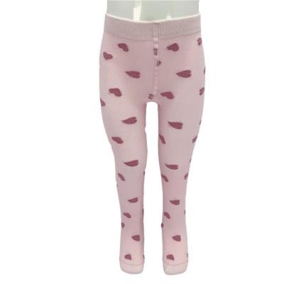 China Comfortable Baby Girls Tights in Breathable Cotton with Pink Hearts for sale