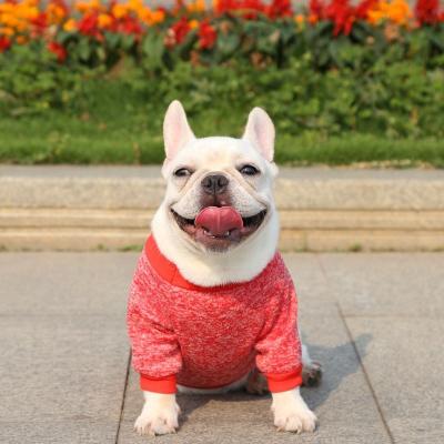 China Casual Style Puppy Clothes for Winter Small Dog Red Sweater Luxury Pet Clothes 7 Colors for sale