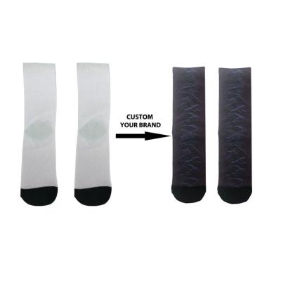 China Custom Design Socks 3D Printed Fashion Polyester Quick Drying White Blank Socks Men's for sale